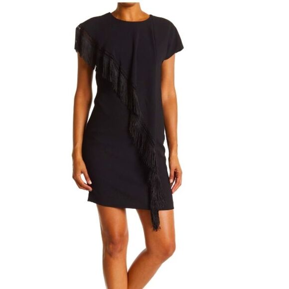 NWT TRINA TURK FRINGE MINI DRESS - Picture 1 of 3